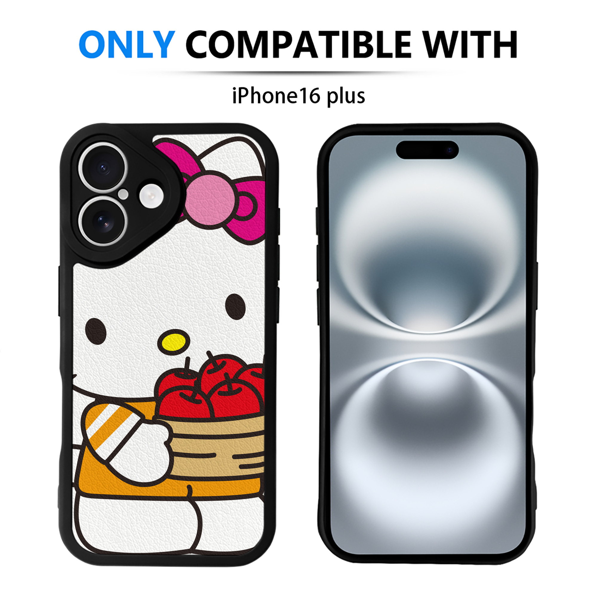 （画像用） Hello Kitty ハローキティ 【iPhone 16シリーズ対応】シリコンスマホケース（レザー調） 材質：シリコン